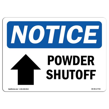 Signmission OSHA Notice Sign, 18" Height, Rigid Plastic, Power Shutoff (Up Arrow) Sign With Symbol, Landscape OS-NS-P-1824-L-17750